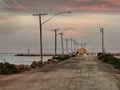 Sunset sky in Oamaru in North Otago region of South Island in New Zealand