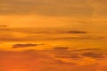 Sunset sky orange color clouds background nature in the evening summer Royalty Free Stock Photo