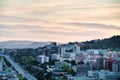 Sunset sky over of avenue Avinguda Diagonal