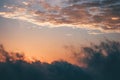 Sunset Sky over clouds Landscape Travel Royalty Free Stock Photo