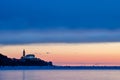 Sunset sky over the coast of Piran, Slovenia Royalty Free Stock Photo