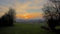 Sunset over the hills of Flemish Ardennes