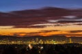 Sunset Sky over Portland Oregon City Skyline Royalty Free Stock Photo