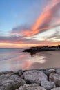 Sunset sky over the sea, beautiful cloudscape, dramatic landscape, seascape Royalty Free Stock Photo