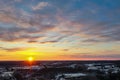 Sunset Sky Over Town Winter