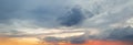 Sunset sky panorama. Sky with clouds, skyline background Royalty Free Stock Photo