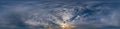 Sunset sky panorama with Stratocumulus clouds in Seamless spherical equirectangular format. Full zenith for use in 3D graphics,