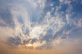 sunset sky with rays of light shining down pass clouds and sky