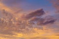 Sunset sky with scattered clouds over the Sonoran Desert near Quartzsite, Arizona Royalty Free Stock Photo