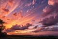 Sunset Sky With Scattered Glowing Clouds Royalty Free Stock Photo