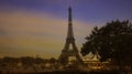 Beautiful view with Sunset sky scene of the landmark with Eiffel tower in Paris, France-Travel concept Royalty Free Stock Photo