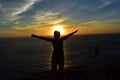 Sunset sky, Seascape, Sardinia Island, in Italy Royalty Free Stock Photo