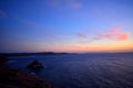 Sunset sky, Seascape, Sardinia Island, in Italy Royalty Free Stock Photo