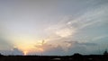 Sunset sky silhouete field