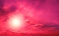 Sunset sky in Viva magenta trendy in 2023 color Royalty Free Stock Photo