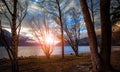 Sunset sky wakatipu lake queenstown new zealand Royalty Free Stock Photo