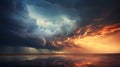 Chaos in the Sky: A Stunning Sunset of Deep Clouds and Liquid Sm