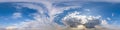 sunset skydome with evening clouds as seamless hdri 360 panorama view with zenith in spherical equirectangular format for use in