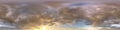 sunset skydome with evening clouds and rainbow as seamless hdri 360 panorama in spherical equirectangular format for use in 3d