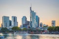 Sunset skyline with Frankfurt embanment