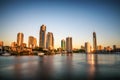 Sunset skyline of Gold Coast downtown in Queensland, Australia Royalty Free Stock Photo