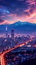 Sunset skyline Panoramic view of Seoul, South Korea, evening charm Royalty Free Stock Photo