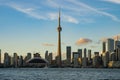 Sunset skyline of the Toronto city skyline with CN Tower Royalty Free Stock Photo