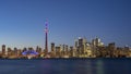 Sunset skyline of the Toronto city skyline with CN Tower Royalty Free Stock Photo