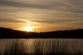 Sunset at Slapton Ley. Royalty Free Stock Photo