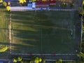 Football Pitch in Sunset in Small Town in Serbia Royalty Free Stock Photo