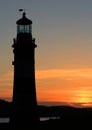 Sunset, Smeaton`s Tower, The Hoe, Plymouth, Devon Royalty Free Stock Photo