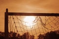 Sunset on soccer field