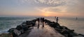 Sunset at the south Jetty in Venice Florida Royalty Free Stock Photo