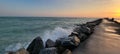 Sunset at the south Jetty in Venice Florida Royalty Free Stock Photo