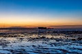 Sunset at Southport Beach in Merseyside Royalty Free Stock Photo