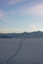 Sunset in spiti - Landscape in winter in himalayas