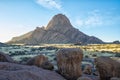 Sunset in the Spitzkoppe area in Namibia Royalty Free Stock Photo