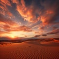 Sunset Splendor Above Desert Dunes Royalty Free Stock Photo