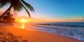 Sunset Splendor at the Seashore, Ideal for Holiday Escapes, Summer Dreams, and Island Adventures