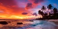 Sunset Splendor at the Seashore, Ideal for Holiday Escapes, Summer Dreams, and Island Adventures