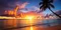 Sunset Splendor at the Seashore, Ideal for Holiday Escapes, Summer Dreams, and Island Adventures