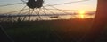 Sunset through the spokes Royalty Free Stock Photo