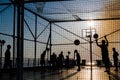 Sunset sport basket Royalty Free Stock Photo