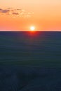 Sunset in the spring fields Royalty Free Stock Photo