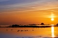 St Clements Bay at sunset, Jersey CI Royalty Free Stock Photo