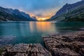 Sunset at St. Mary Lake, Glacier national park, MT