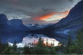 Sunset, St. Mary Lake, Glacier National Park Royalty Free Stock Photo