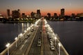 Sunset at St Petersburg Pier with skyline Royalty Free Stock Photo