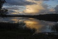 Sunset on the Stameriena lake Royalty Free Stock Photo