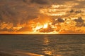 Sunset Starburst Effect In The Caribbean Royalty Free Stock Photo